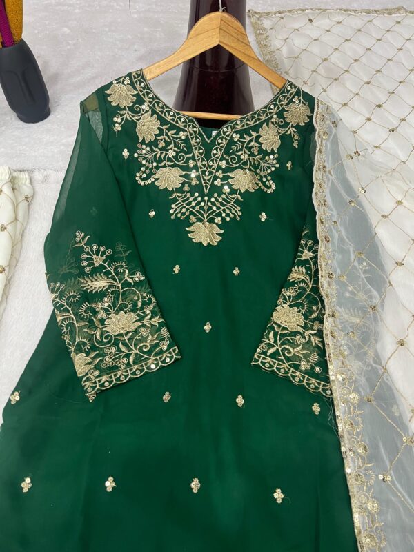 TZ 3183 – Faux Georgette Silk Designer Sharara Set By Tehzeeb Threads