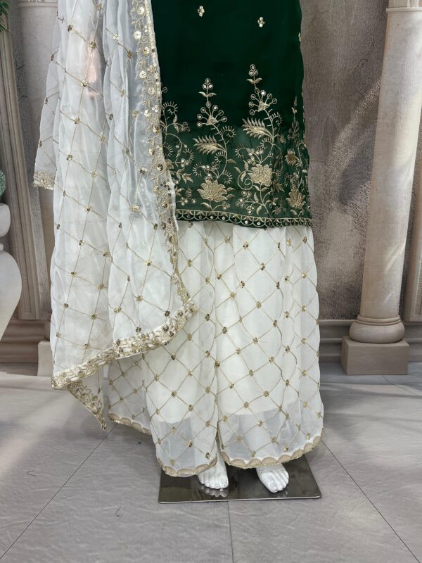 TZ 3183 – Faux Georgette Silk Designer Sharara Set By Tehzeeb Threads