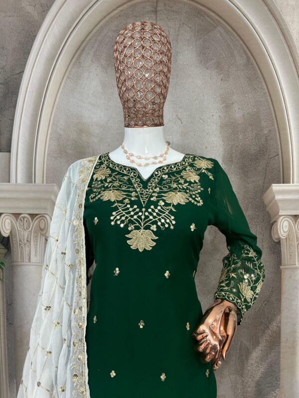TZ 3183 – Faux Georgette Silk Designer Sharara Set By Tehzeeb Threads